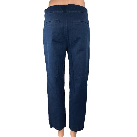 J.Crew Kate Women's Blue Straight Leg Mid Rise Crop Trousers Dress Pants Size 4 - Picture 3 of 5